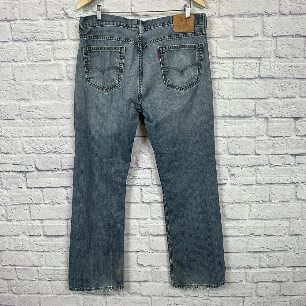 Levis 527 Jeans Mens 36x32 Blue Bootcut 2012 Cowboy Western‎ Fade Whiskers Y2K
